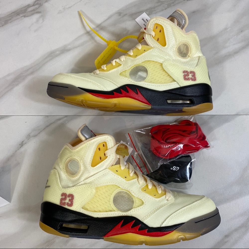 ❌SOLD❌ Off-White Jordan 5 Sail Nike x Virgil Abloh - Picture 2 of 16